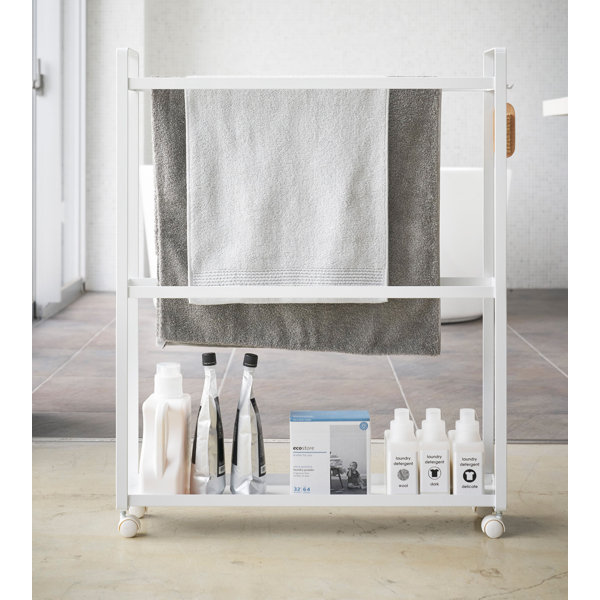 Yamazaki USA Tower Yamazaki Home Towel Rack And Bath Cart, Rolling ...